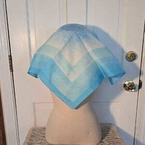 Vintage Italian Scarf Shades of Blue  20 x 20 inches
